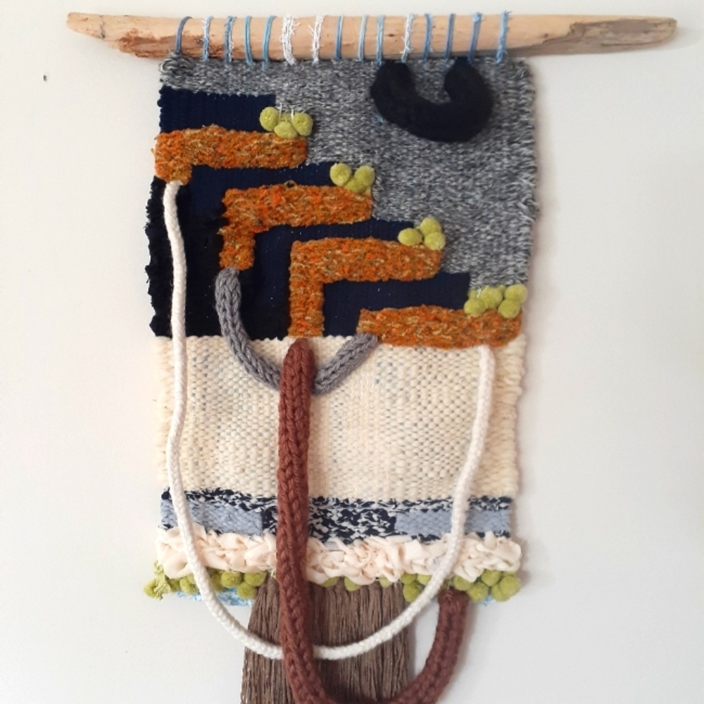 Woven Wall hanging tapestry in neutral colors home decor